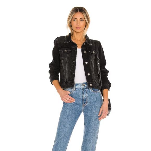 We The Free Rumors Demin Black Jacket Free People Size XS - Picture 1 of 10